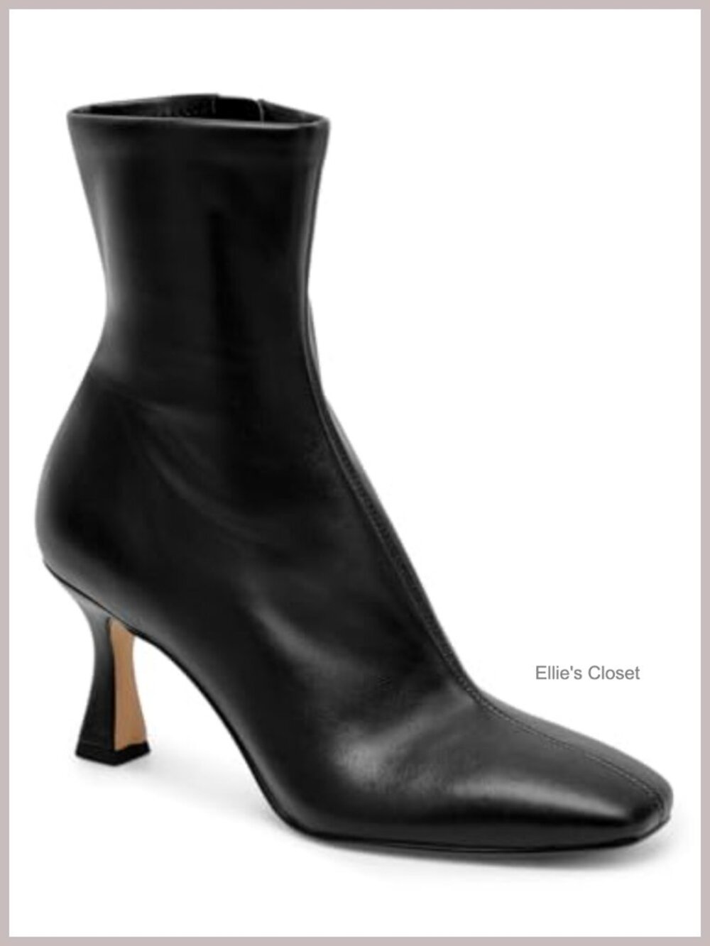 Kitten Heel Ankle Boots Square Toe Side Zipper Booties
